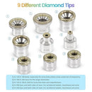 PUNTA DE DIAMANTE DIJITAL PORTATIL 3 EN 1 CON PULVERIZADOR