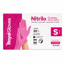 GUANTE DE NITRILO (ROSADO) X 100 UND. - ROYALE GLOVES