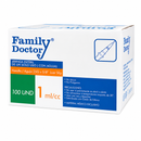 JERINGA ESTÉRIL 1ML (AGUJA, 25G X 5/8) X 100 UND. - FAMILY DOCTOR