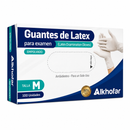 GUANTE DE LÁTEX DESECHABLES (BLANCO) X 100 UND. - ALKOFHAR
