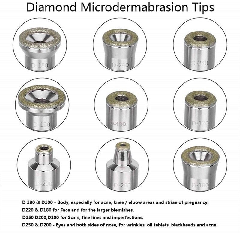 Punta de diamante facial microdermoabrasión 3 en 1