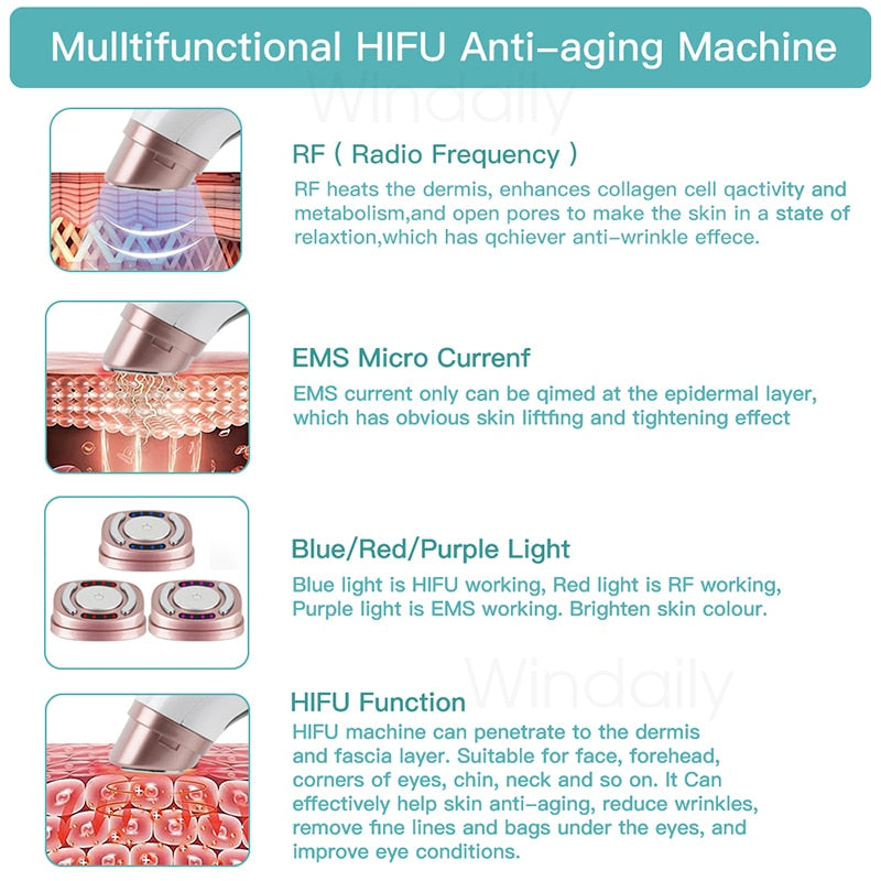 MÁQUINA HIFU 4 EN 1 RF FACIAL EMS