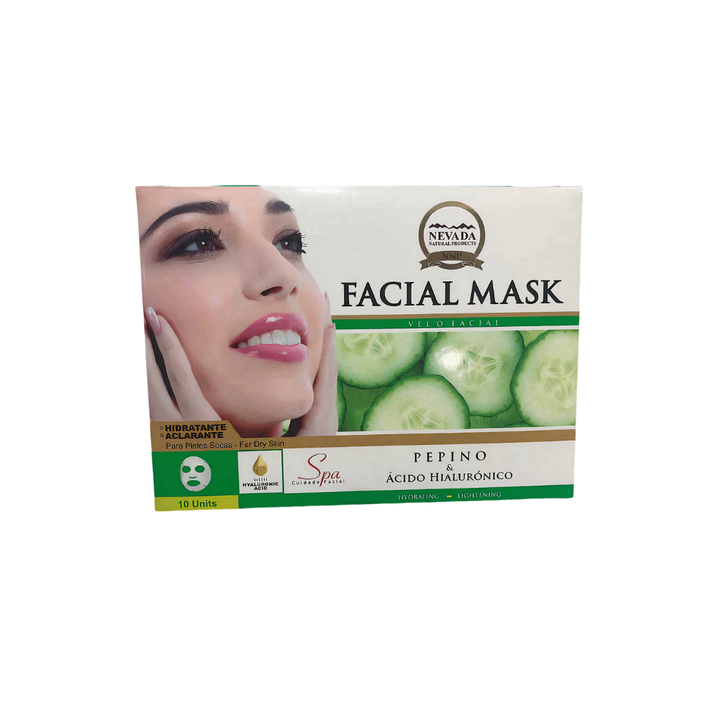 Mascarilla facial con acido hialuronico / 01 caja x 10 und. - nevada