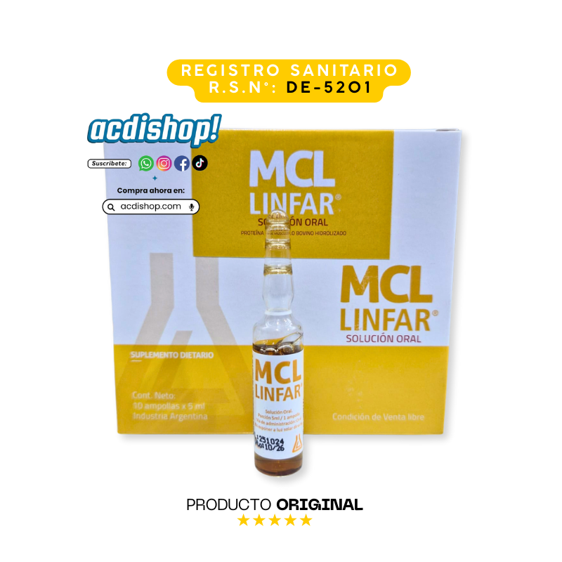 PEPTONAS MCL 5ml /10 UND. - LINFAR REGISTRO SANITARIO