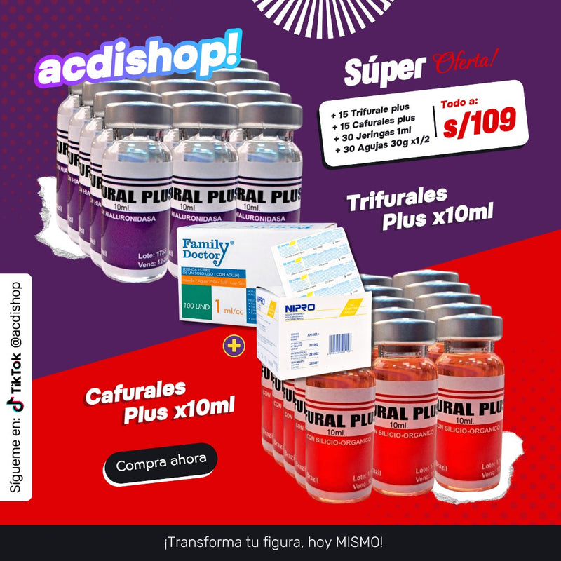 TRIFURALES PLUS + CAFURALES PLUS CON JERINGAS Y AGUJAS