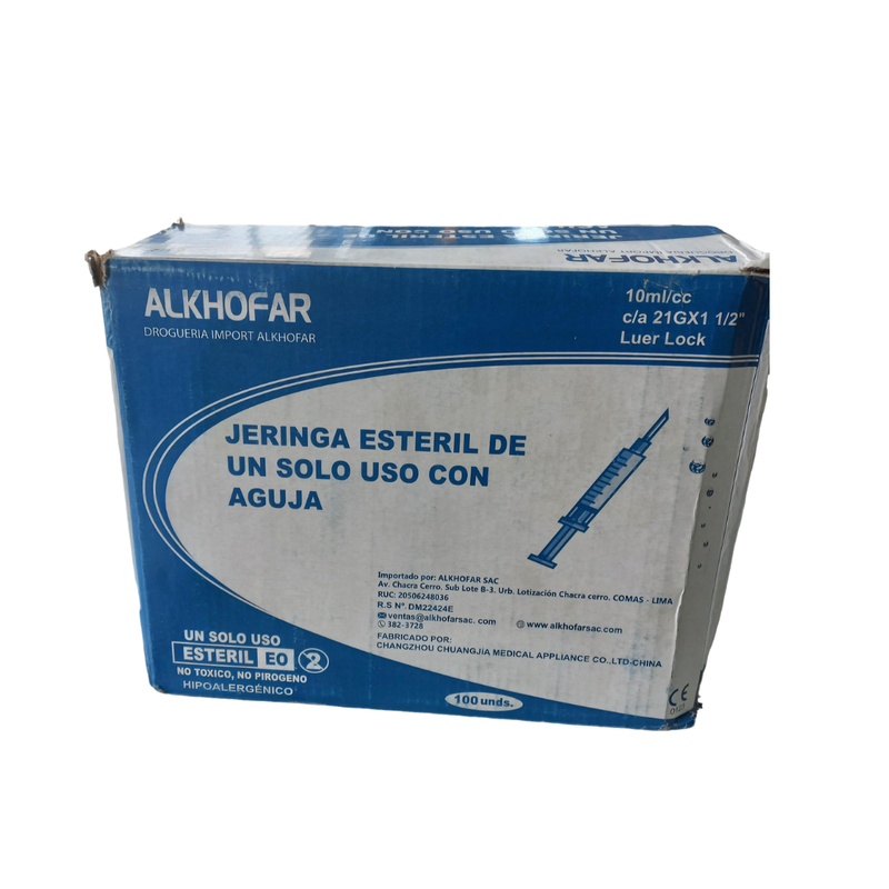 JERINGA DE 10 ML / 100 UND. - ALKHOFAR