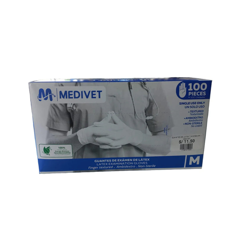 GUANTES DE LATEX  x100 UND. - MEDIVET