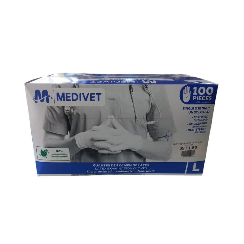 GUANTES DE LATEX  x100 UND. - MEDIVET