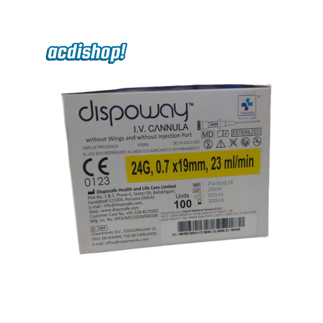 Catéter Intravenoso Abbocath - 24G x 19mm /1 und. - Dispoway