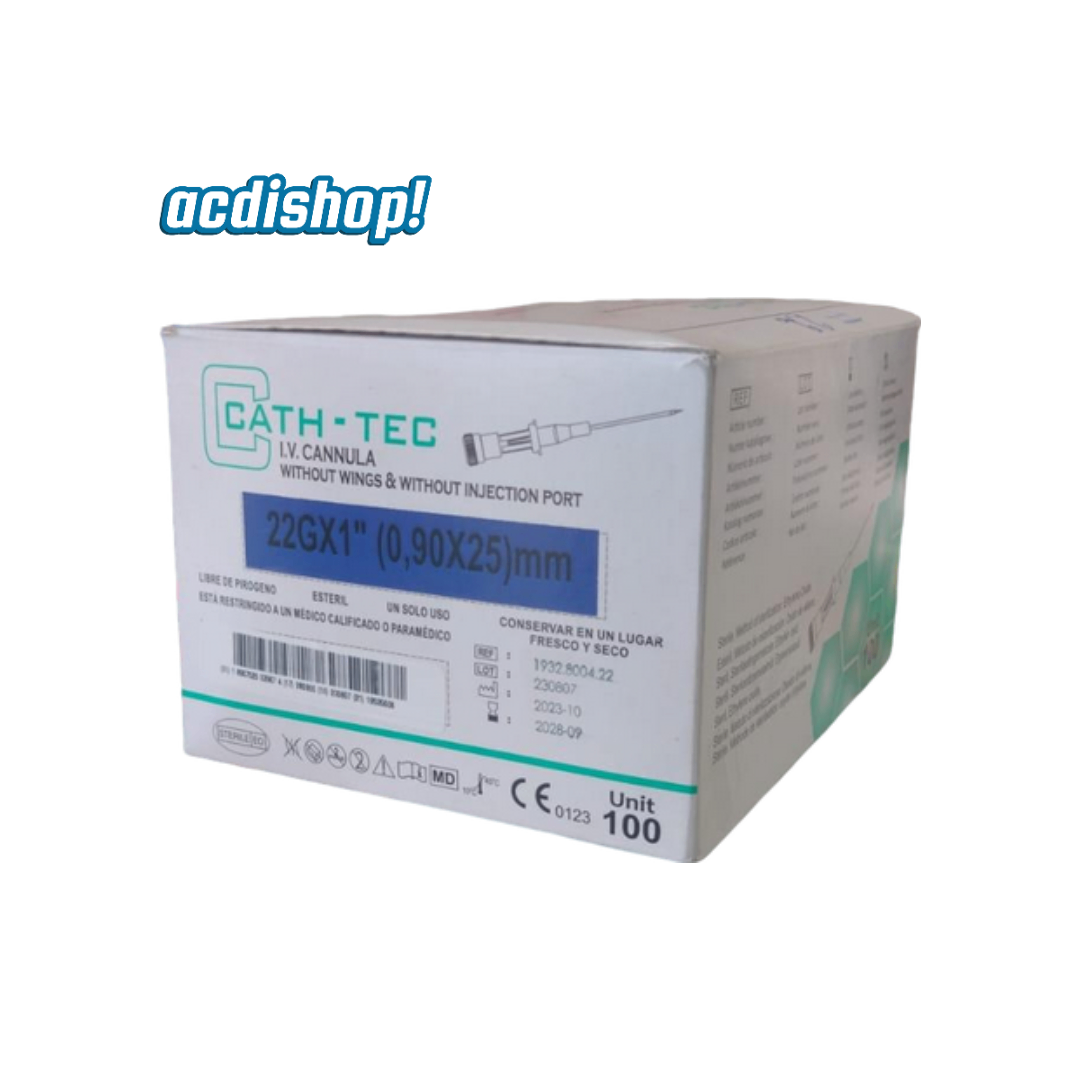 Catéter Intravenoso Abbocath - 22G x 25mm /1 und. - Cath Tec