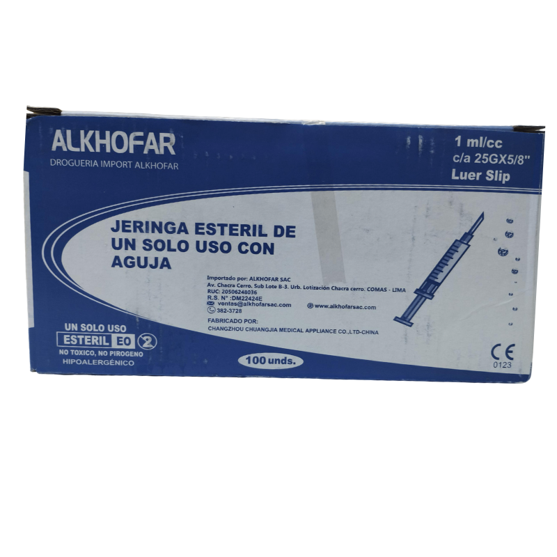 JERINGA TUBERCULINA 1mL x100 UND. - ALKHOFAR